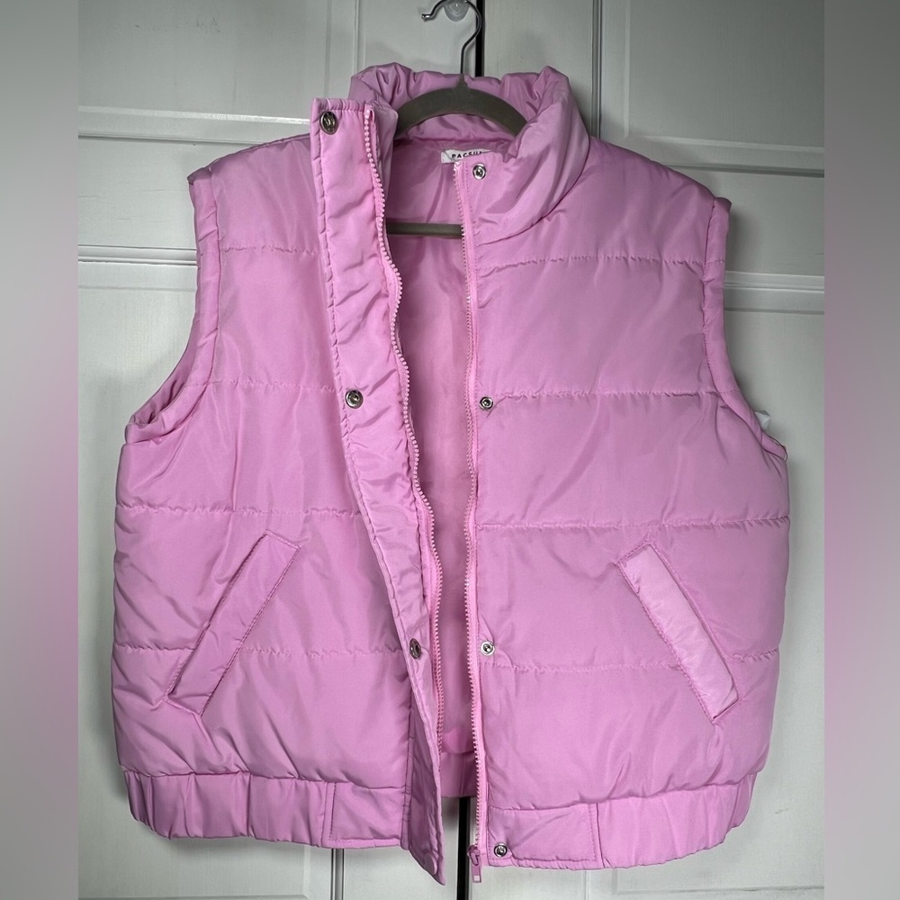NWOT PacSun Pink Oversized Puffer Vest Size XS - Picture 3 of 5